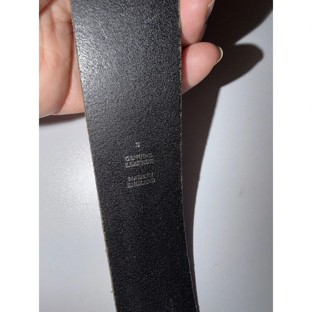 Express Black Leather Black‎ Rhinestone Buckle Cowboy Western Belt Women's Sz S